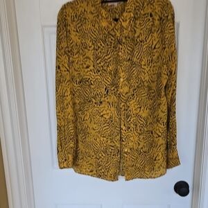 Philosophy Yellow and Black Patterned Blouse